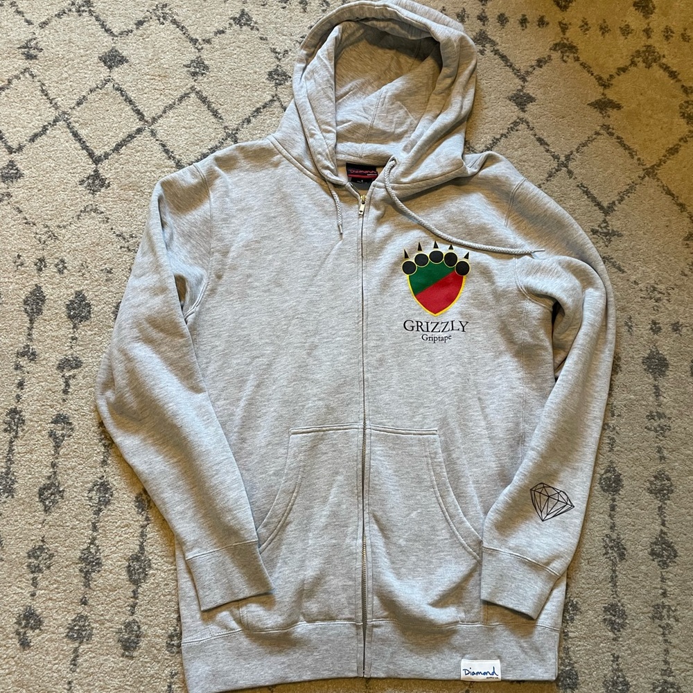 Mens Diamond Zip Hoodie